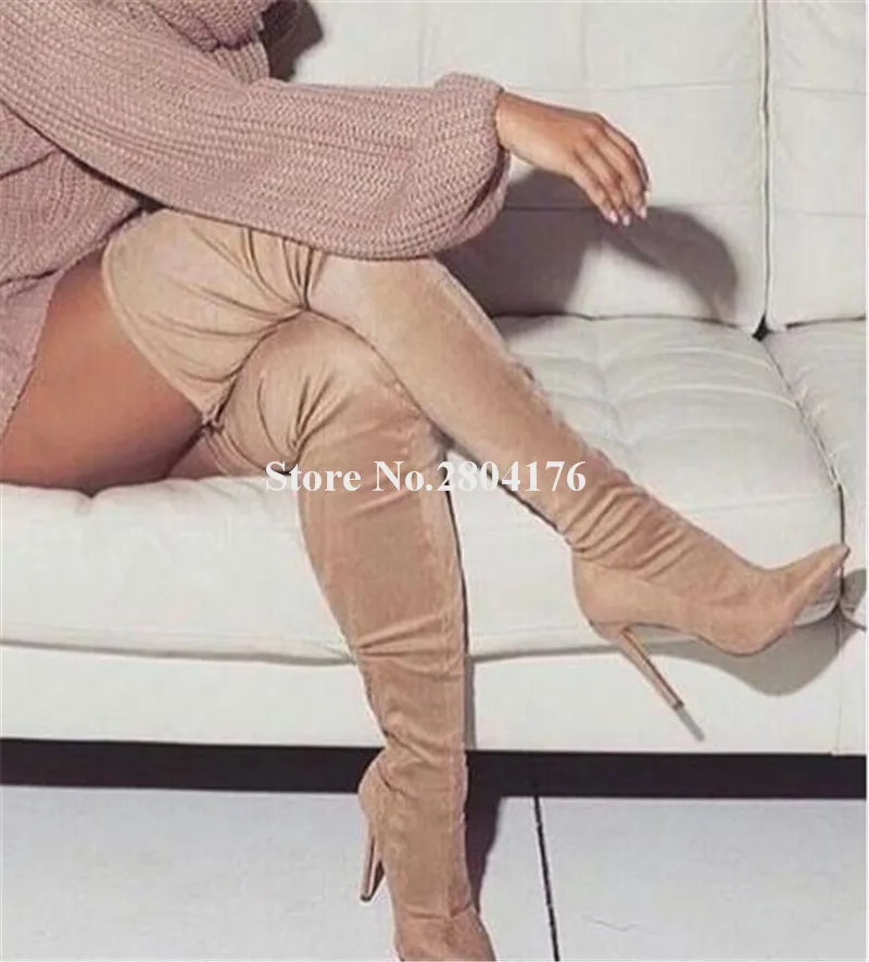 Vestir Corte Zapatos Sobre Tacón Estilo Cuero Rodilla Las Occidental Moda La De Largo Alto Fino Sexy Slim Mujeres Botas Un7AqpwWT