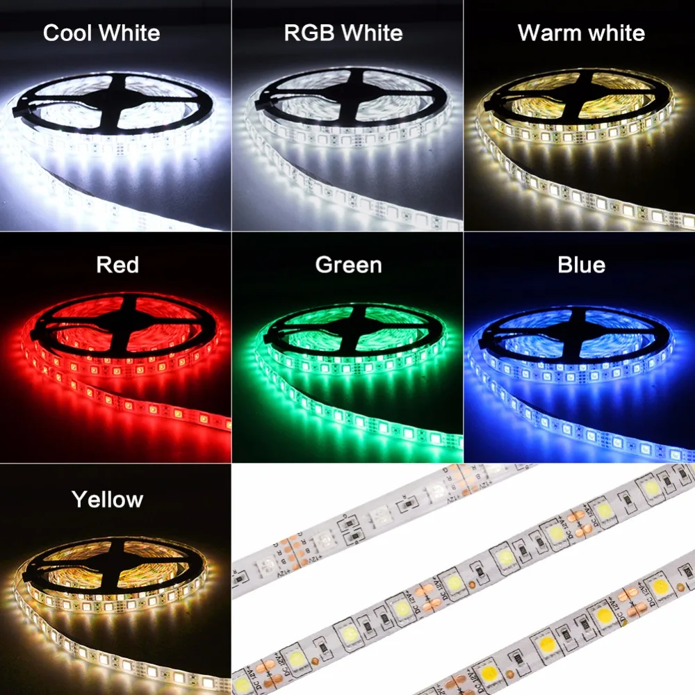 Светодиодная лента DC 12 В в RGB SMD 2835 5050 44Key power Remote 5 м 10 15 полный набор водостойкая
