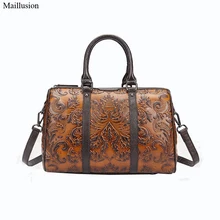 Maillusion Femmes Sac Génie En Cuir Sacs À Main Chaude Moyen Épaule Sac Gaufrage Vintage Sac de Soirée Marque Lady Fourre-Tout De Luxe Bolsa
