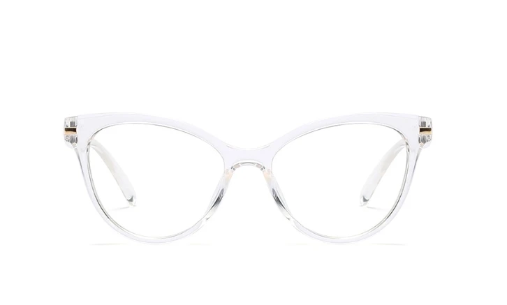 Кошачий глаз простые очки с заклепками оправа для мужчин и женщин трендовая стильная оптическая мода компьютерные очки 45662 - Цвет оправы: C2 clear clear