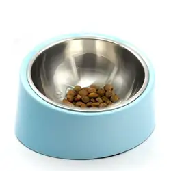 Lanlan собака кошка чаши Еда блюдо воды Feeder Нержавеющая сталь чаша для щенок кошка