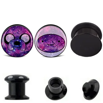 

Wholesale Adventure time plug gauges acrylic screw ear plug flesh tunnel piercing body jewelry 6mm-25mm