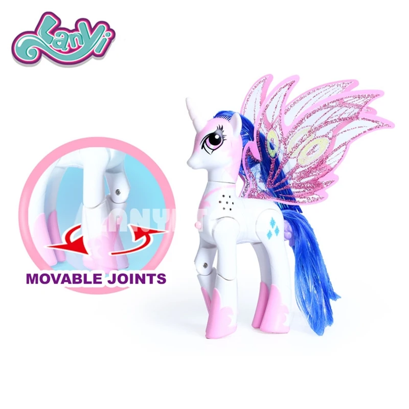 Lanyitoys Волшебные радужные пони игрушки My little ponies фигурка аниме для детей подарки на день рождения 10 дюймов единорог с музыкой