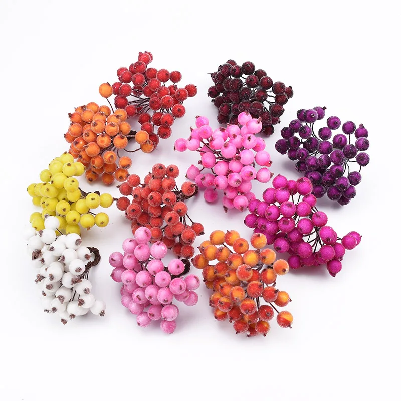 

20 Pieces(40 heads) PE Christmas Cherry fruit for wedding home decor diy gifts box decorative flowers wreaths artificial plants