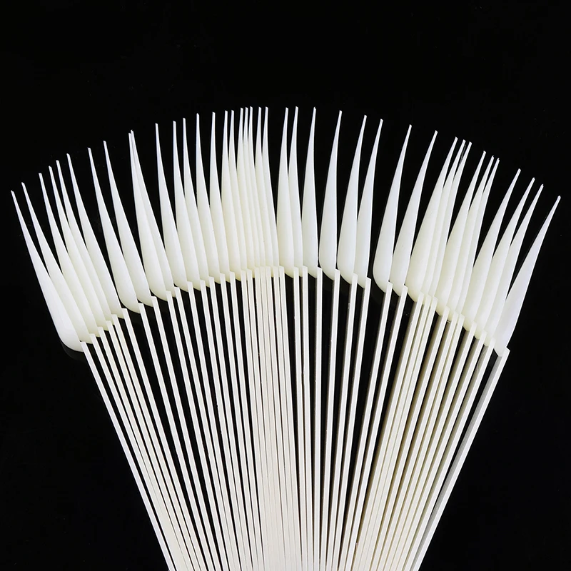 40pcs Clear/Nature Sharp Long Nail Art False Tips Color Display Board Practice Card Salon Practice Display Tools