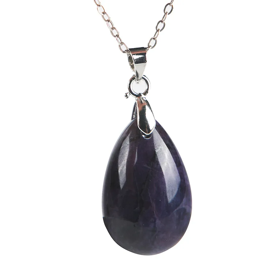 

Genuine South African Gems Purple Water Drop Bead Suspension Natural Sugilite Stone Lady Pendant