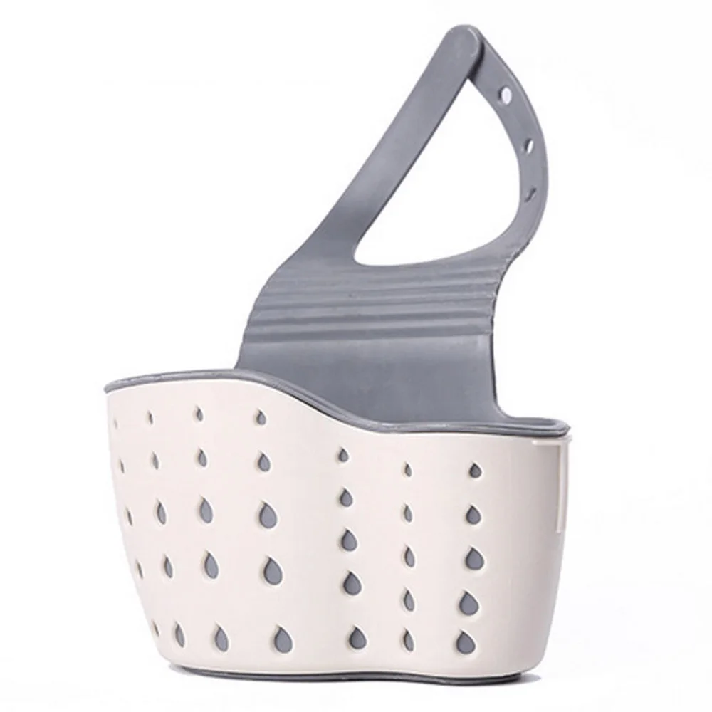 

Double layer kitchen hanging storage basket ABS and TPR material sink faucet sponge holder Kitchen Shelving Drain Rack [3]