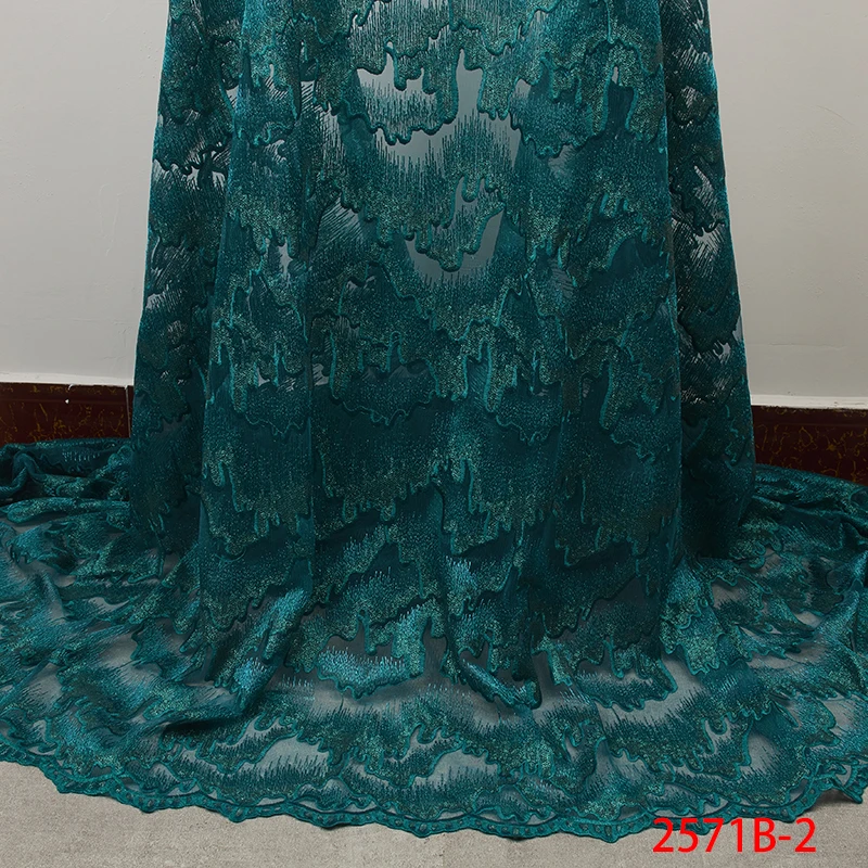 

Latest Styles Beautiful Fashionable Wedding Dress Embroidery French Tulle Nigerian Lace Fabric QF2571B-2