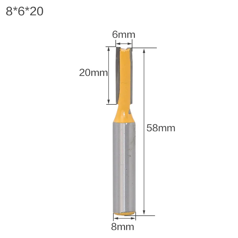 4 PCSStraight/Dado маршрутизатор бит-3/" W x20" H-" хвостовик