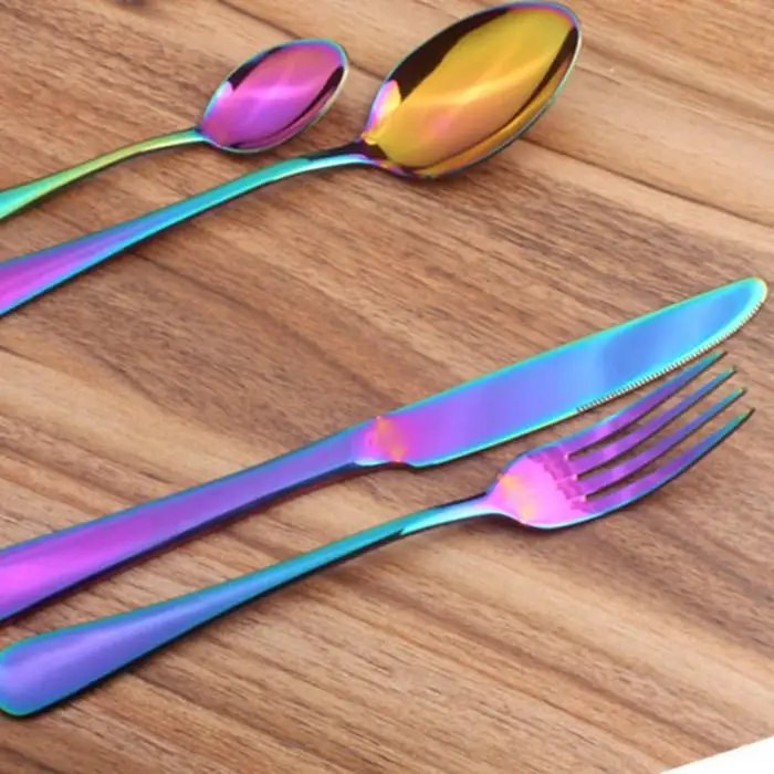 1pc/ 4pcs Dinner Wedding Travel Cutlery Spoon Stainless Steel Fork Scoops Silverware Set PAK55