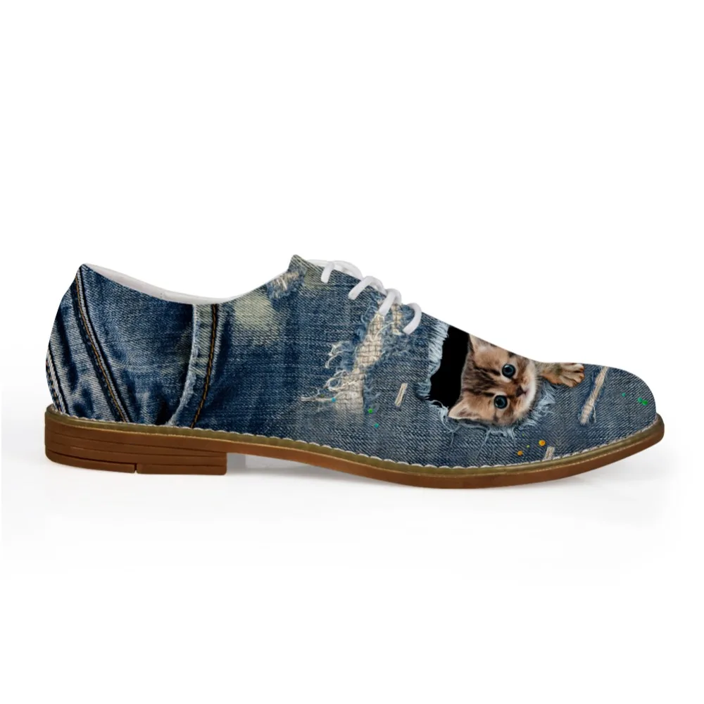 Imprimé Chat ca4916ce Ca4912ce Chaussures Animal Denim En Vintage Twoheartsgirl Jeans Lacent ca4913ce ccca4914ce Respirant Pour ca4915ce Doux Hommes 3d Loisirs Oxford Cuir Appartements qCwx5F