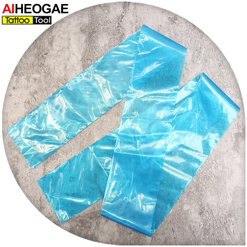 100 Bags Clip Cord Bag Blue Plastic Tattoo Clip Cord Accessory for