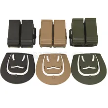 CQC estuche DOBLE PARA CINTURÓN DE 2 revistas, estuche para caza de 9mm, 45 Cal, bolsa para revista Glock M9 USP SP2022 con correa para caza