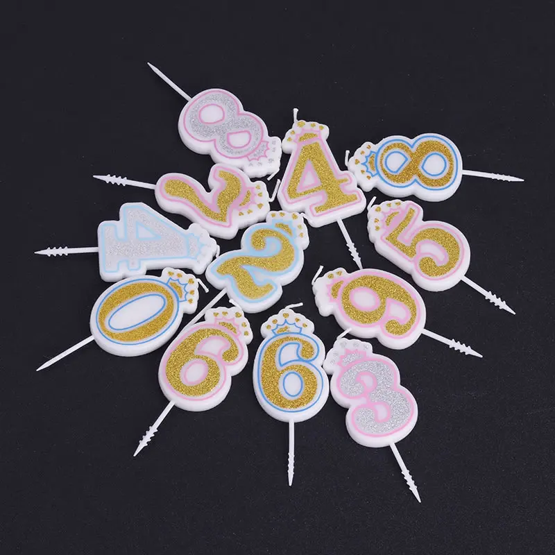 

1 Pc Shinning Multiple Color Lovely Birthday Candles For Kids Girls Boys Birthday Party Number Candles Cake Decorations ( 0-9 )