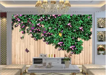 

Custom photo 3d wallpaper Non-woven mural wall sticker The roses climb a plank painting 3d wall room murals wallpaper