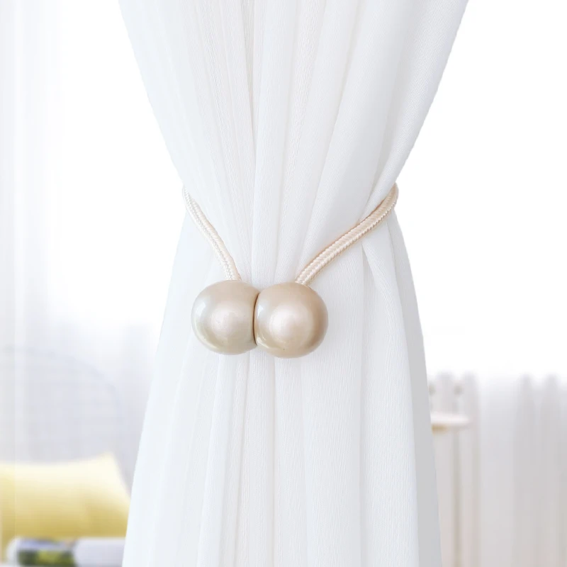 2 PCS Creative Candy Ball  Magnetic Curtain Tiebacks Window Drapery Rope HoldBack with Stoving Varnish Ball for Drapes Decor