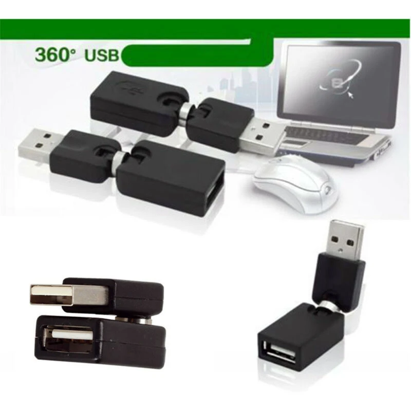 360 градусов поворотный регулируемый угол USB 2 0 штекер гнездо адаптер Кабельный