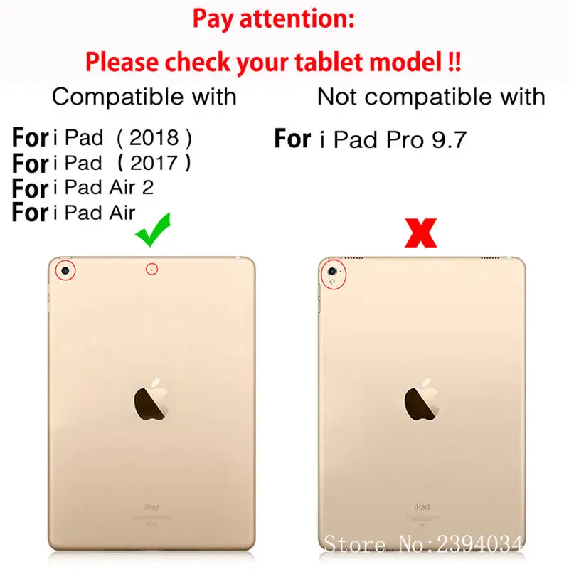 Модный чехол для Apple iPad 9,7 6-го поколения A1893 A1954, умный чехол для iPad Air 1 Air 2, чехол-подставка+ пленка+ ручка