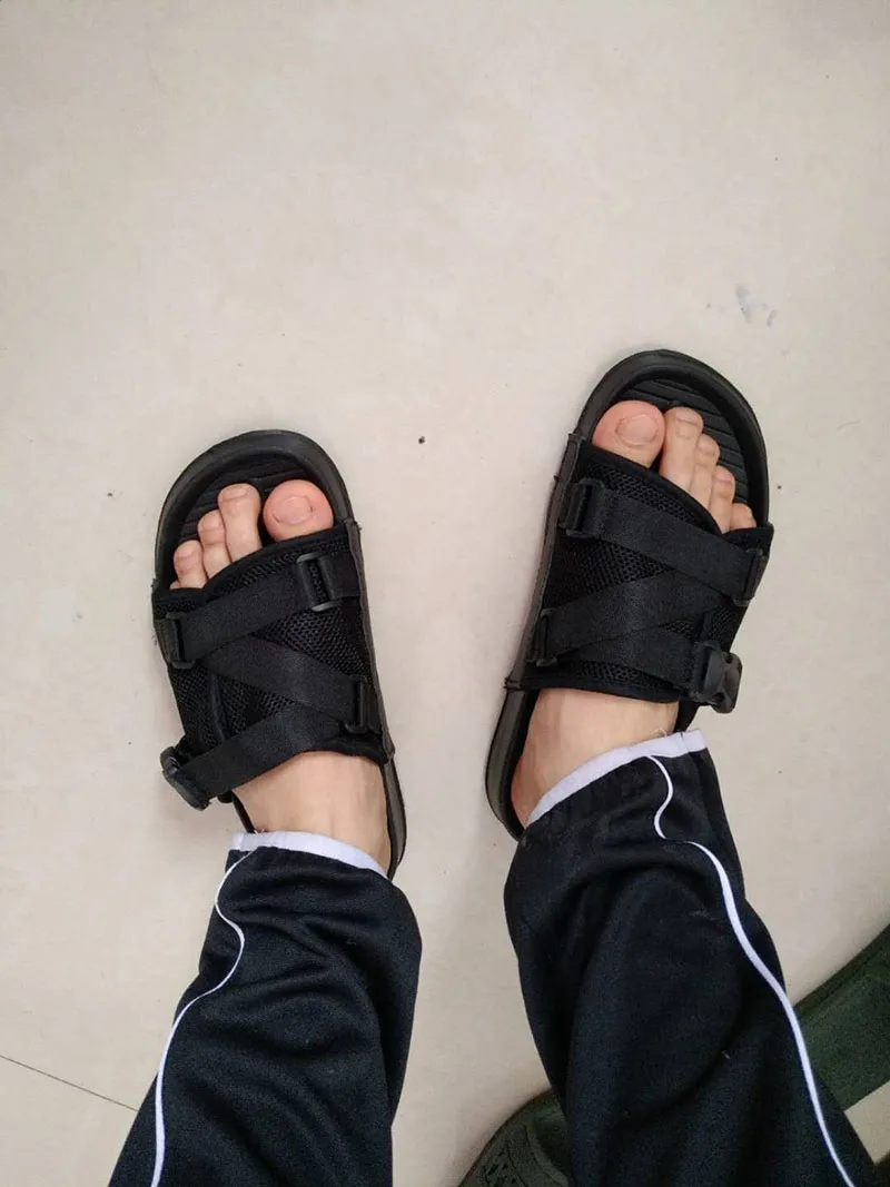 LISIMKE 2017 New Mens Summer Slipper Sandals Shoes-41 Black 