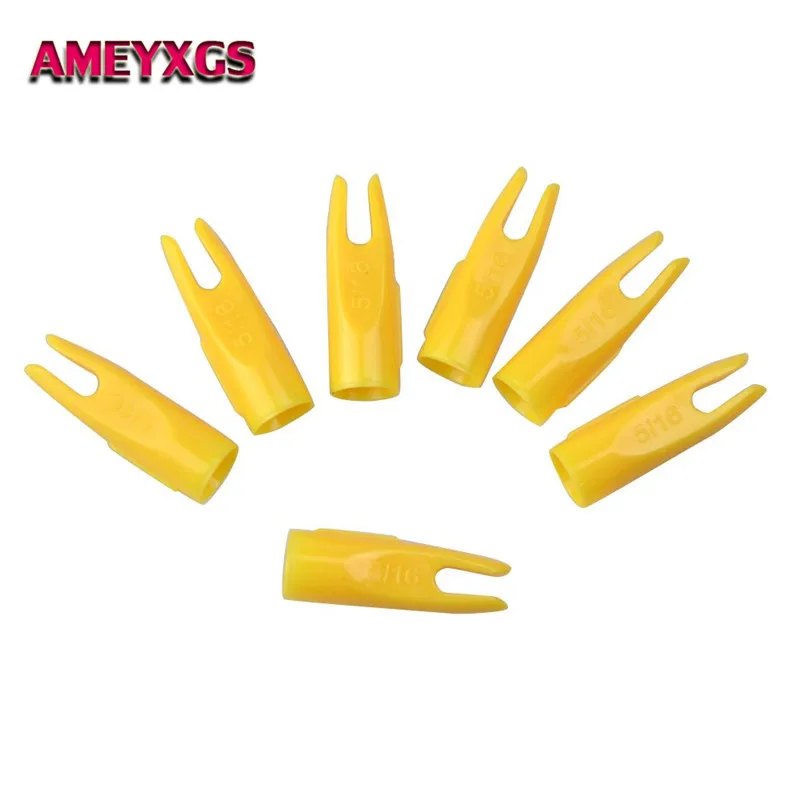 

50Pcs 5/16" Archery Arrow Nocks Pin Plastic Tails Wood Bamboo Arrow Shaft Replacement Nock Outwear For Arrow Hunting Accessories