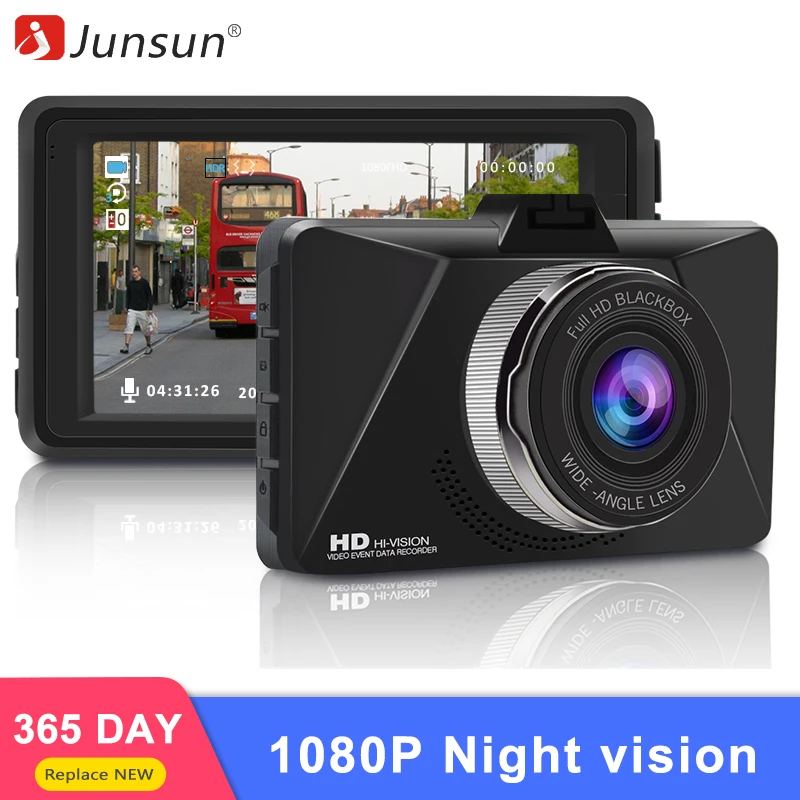 Junsun Full HD 1080P Автомобильный видеорегистратор Камера 3 дюйма Запись видео WDR