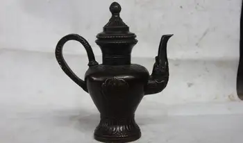 

10 China Palace Royal Copper Bronze Carved Flask kettle Wine Pot Bottle Teapot