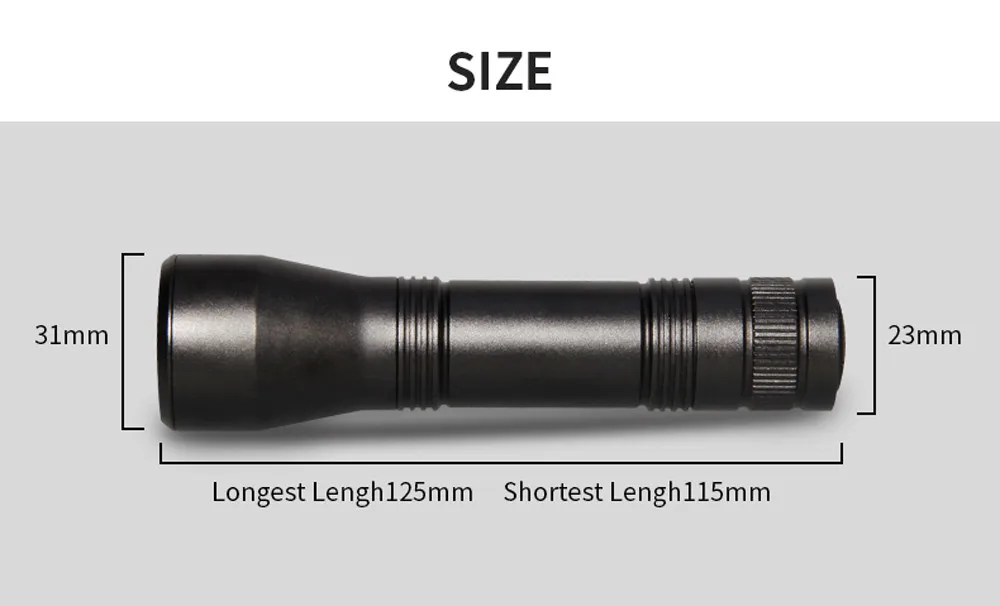 Top T6 Tactical Military LED Flashlight Torch Zoomable 5-Mode For 18650 Battery 18650  flash light torch cob pen light looplamp 3.0# 14