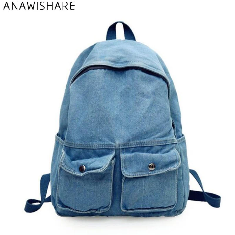 Женский Повседневный Рюкзак ANAWISHARE из денима школьные ранцы для девочек