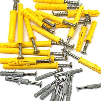 

50sets Plastic Expansion Tube Expansion Seth Anchor Bolt Wall Plug Bolts Screw M4*20mm M5*25mm