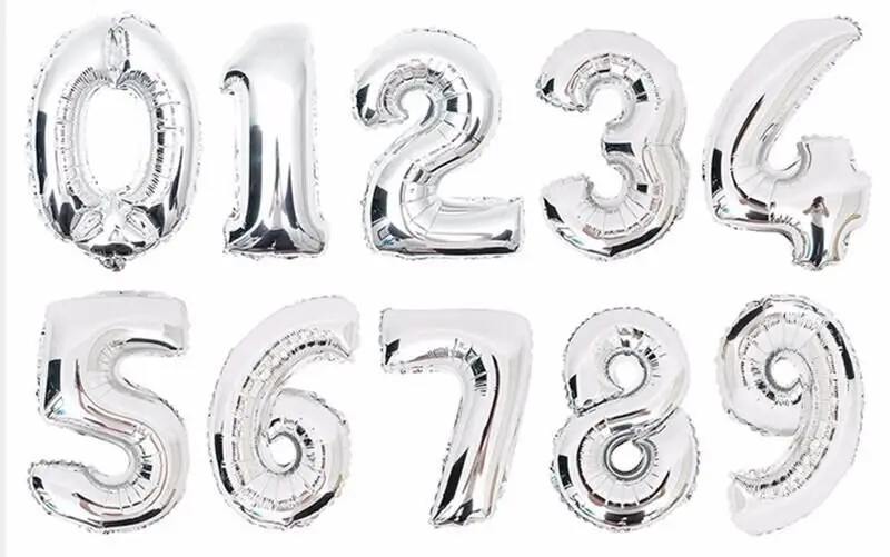 1 шт 3 размера 1" /32"/4" Серебряное золото цифры воздушные шары фольга поплавок надувные шары для дня рождения вечеринки Свадебные украшения