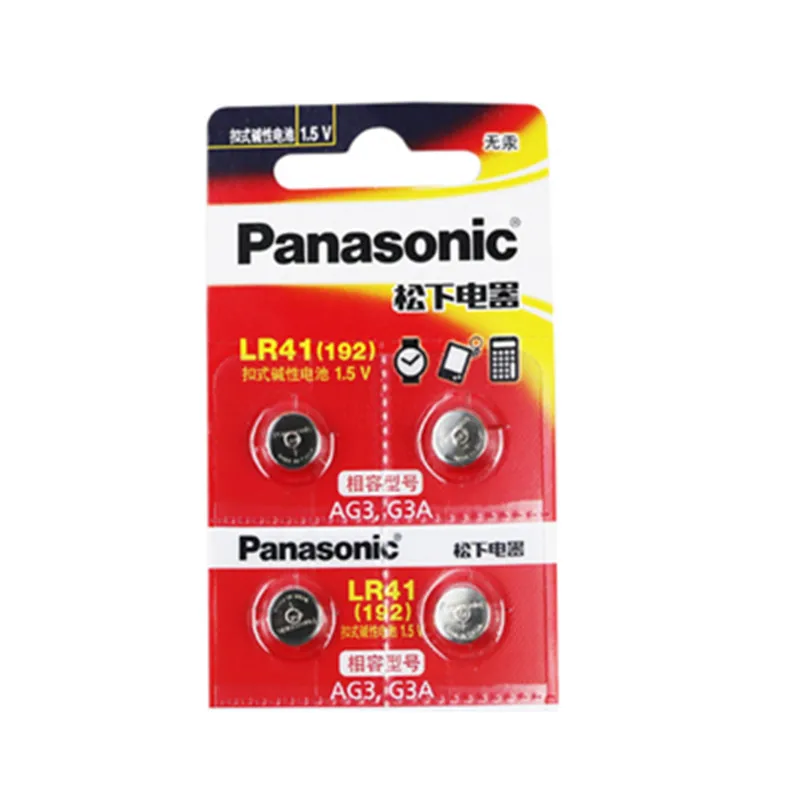 4 шт PANASONIC LR41 192 AG3 0% Hg 192 392A 1,5 V батареи для калькулятора 0% Hg