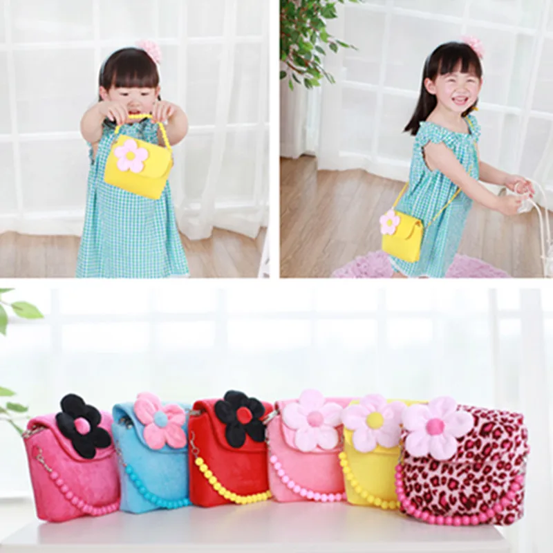 

BILLTERA sweet flowers children bag kindergarten Messenger shoulder bags Lovely girls baby plush party handbag