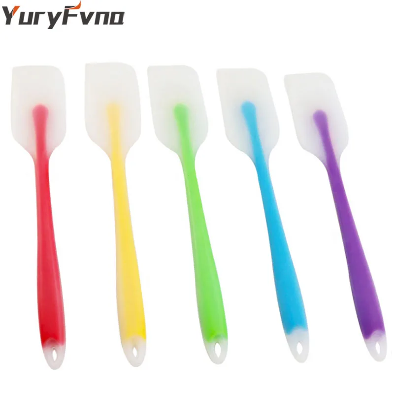  YuryFvna Colorful Silicone Rubber Baking Spatulas Nonstick Heat Resistant BPA Free Dishwasher Safe 