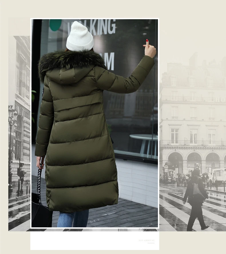 Пальто с мехом, зимняя куртка, парка для женщин, плюс размер, длинный хлопок, Повседневный, тонкий, однотонный, с капюшоном, Женская куртка, пальто,, новые куртки для женщин