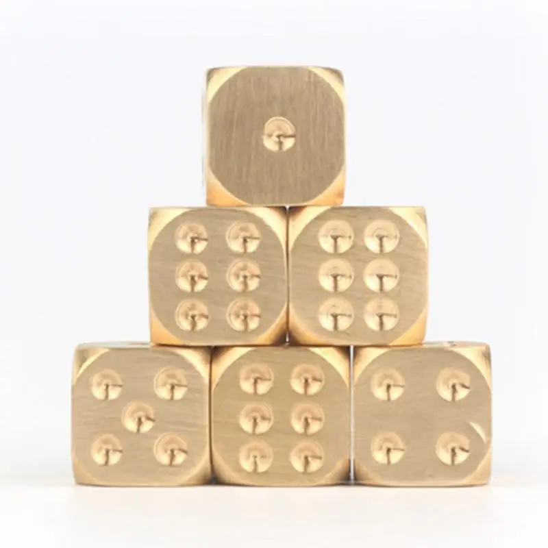Золотые Чистые Цветные Кубики медные многогранные металлические твердые тяжелые игральные кости игровой инструмент 13X13X13 мм 15X15X15 мм