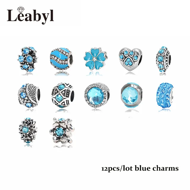 Mix Style Pink Blue Green Crystal Beads Fit Pandora Bracelet Fashion Mix Style Pink Blue Green Crystal Beads Fit Pandora Bracelet Fashion Diy Crown Flower Heart