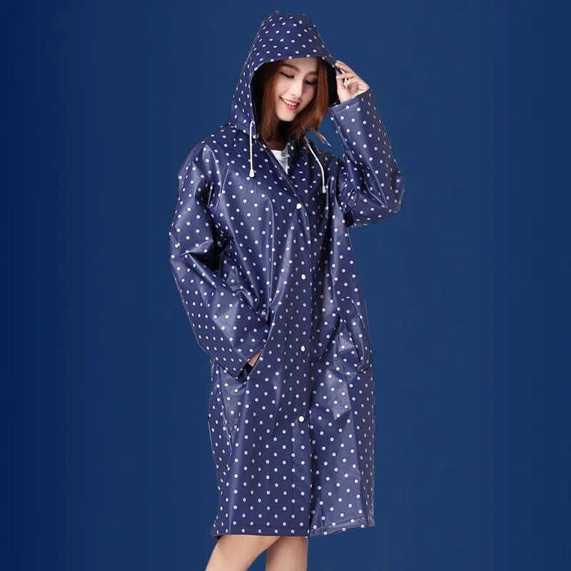2016 Newest Fashion EVA Raincoat Dot Pattern Women Rain Gear Top