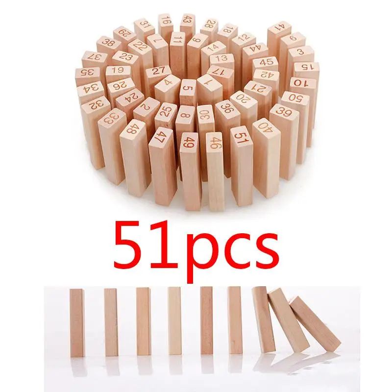51Pcs/Set Wooden Building Blocks Educational Numbers Donimo Bricks Baby Kids Taking Out Game DIY Stacking Building Blocks Toy baby-brick : image 51Pcs/Set Wooden Building Blocks Educational Numbers Donimo Bricks Baby Kids Taking Out Game DIY Stacking Building Blocks Toy baby-brick