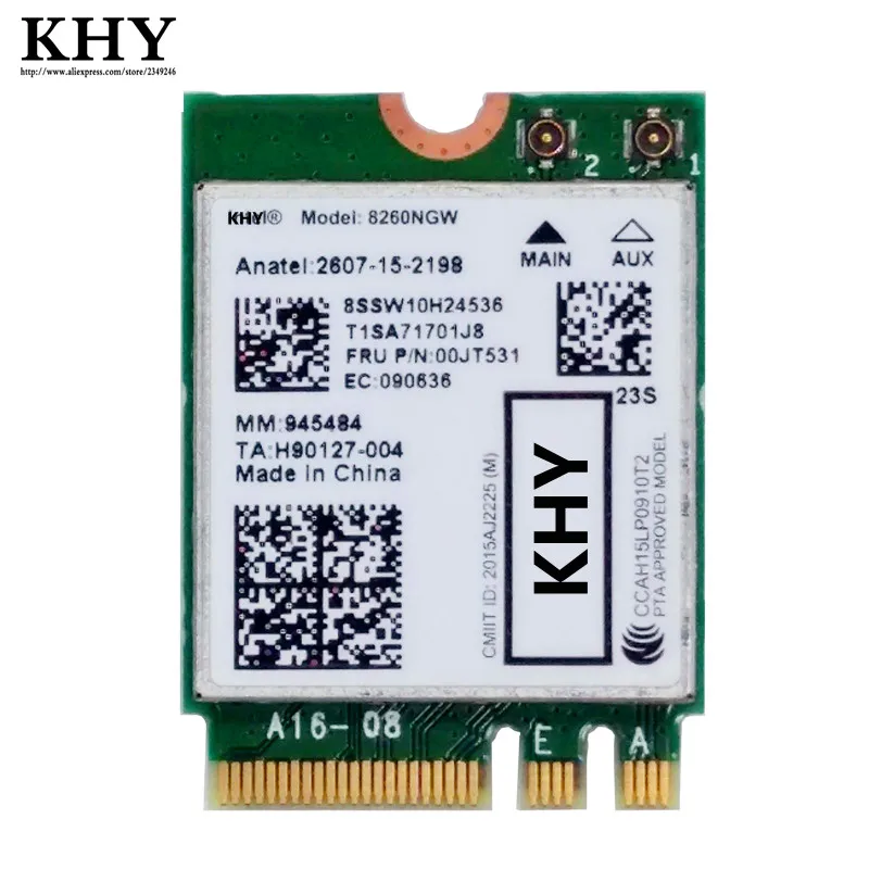 Original Dual Band 8260 NGW 00JT531 00JT533 para E460 THINKPAD-13 E560 L460 L560 P50 P50S P70 T460 T460P T460S T560 P40-YOGA X260