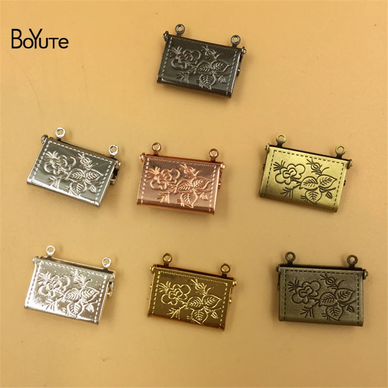 BoYuTe 10 Pieces 1520MM Envelope Locket Floating Memory Photo Locket Pendant Charms for Jewelry Making (1)