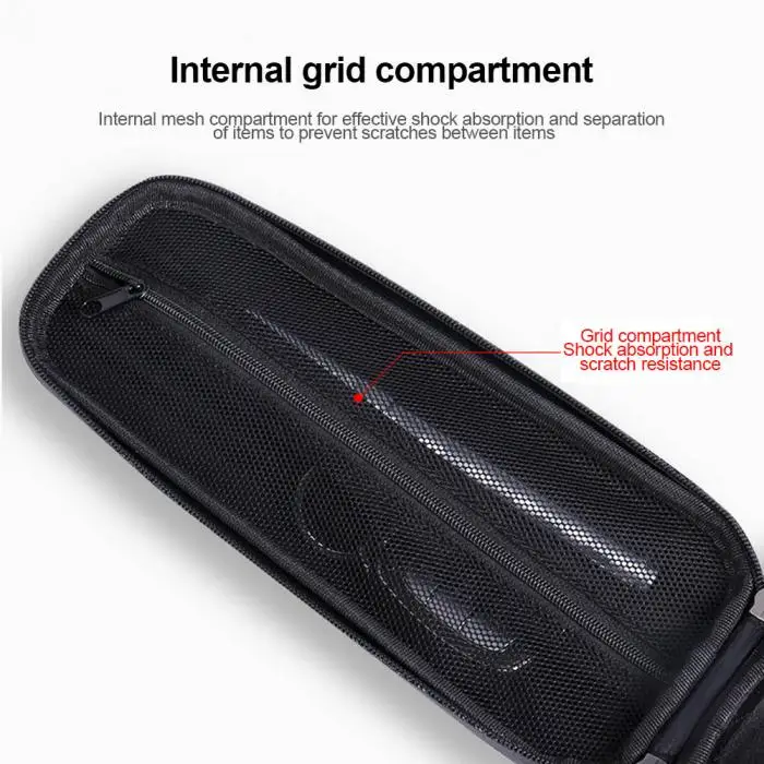 Excellent Newly Bike Front Beam Bag Waterproof EVA Wear-resistant Carbon Pattern Bicycle Bag  C55K Sale 13