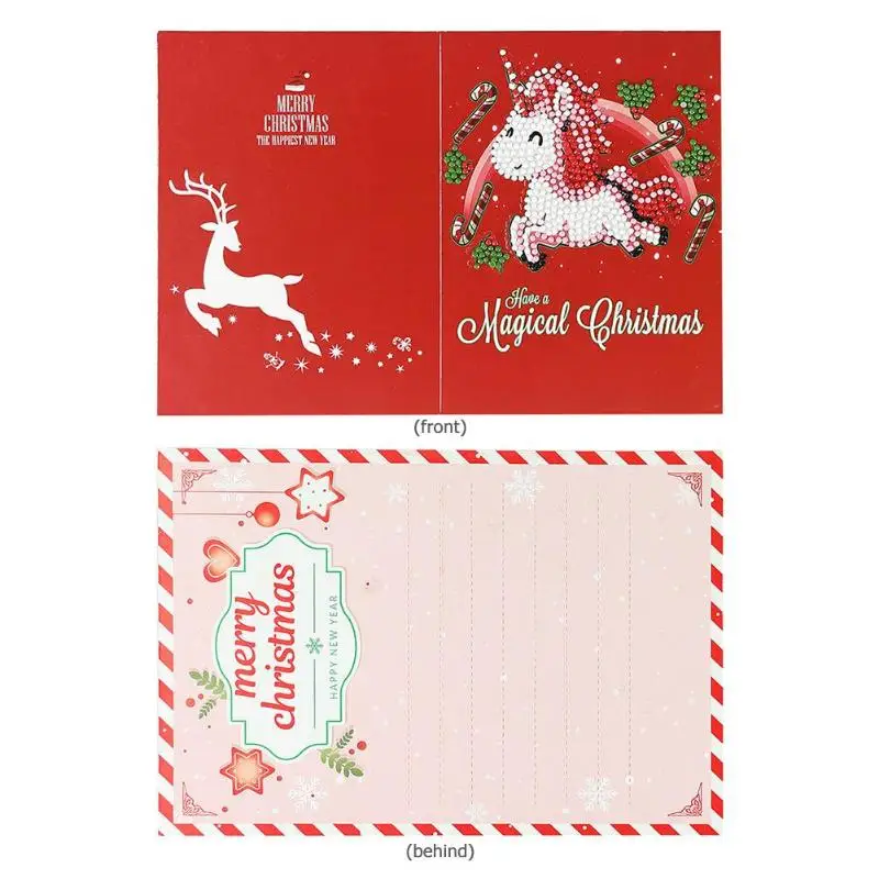 Хит, 4/8 шт. 5D бриллиантовый рисунок Рождество поздравительные открытки набор «сделай сам» год рождественский подарок для друга и Семья Санта Клаус/снеговик