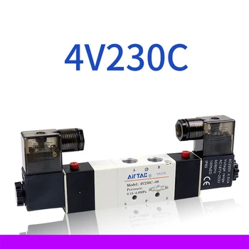 1pcs Pneumatic Parts 1/4'' Ports 4V230C-08 DC 12V 24V AC 110V 220V 3 Position 5 Way Air Solenoid Valve 4v230c 08 pneumatic solenoid valve ac 220v pt1 4 air control valve 5 ports 3 positions aluminum alloy air valve