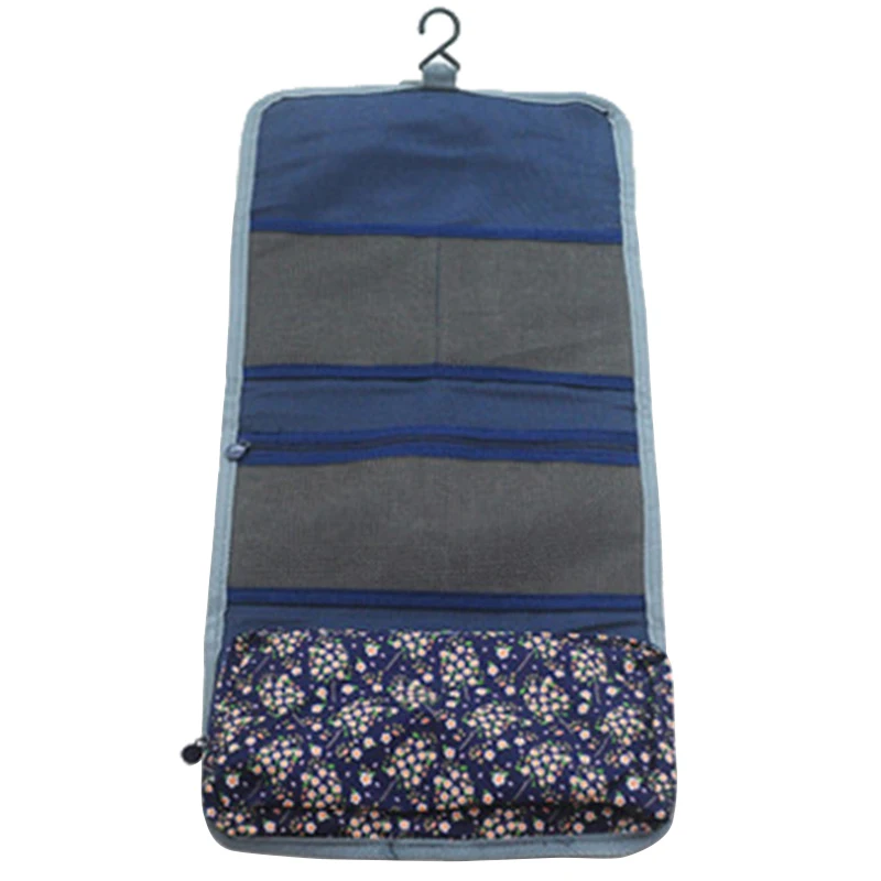 

New Style Fashion Casual Practical Travel Hanging Cosmetic Bag Toiletry Organizer Ladies Women Make Up Pouch Dark Blue
