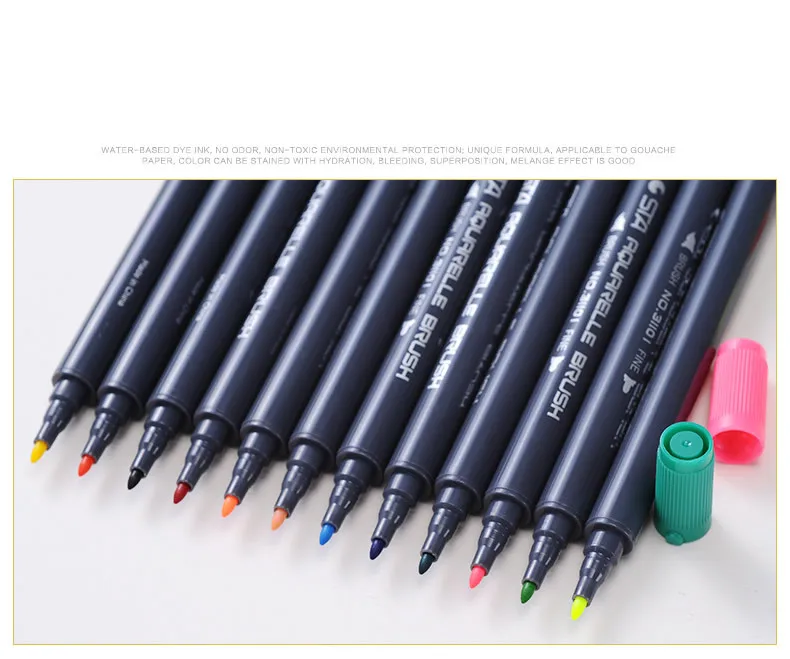 STA 80 цветов комплект чернила на водной основе ручки, маркеры для рисования Twin Tip тонкая кисть маркер для графический Рисунок Manga товары для рукоделия