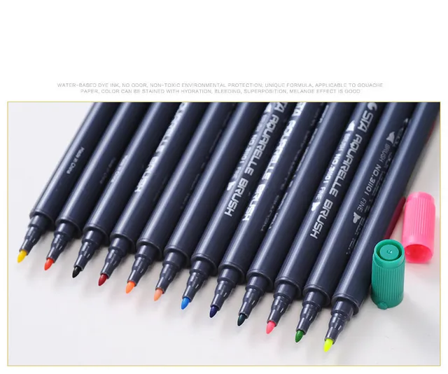 STA 80 Colors Set Water Based Ink Sketch Marker Pens Twin Tip Fine Brush  Marker Pen For Graphic Drawing Manga Art Supplies, Mark Pen, Marking Pen,  Dry Erase Marker, मार्कर पेन 
