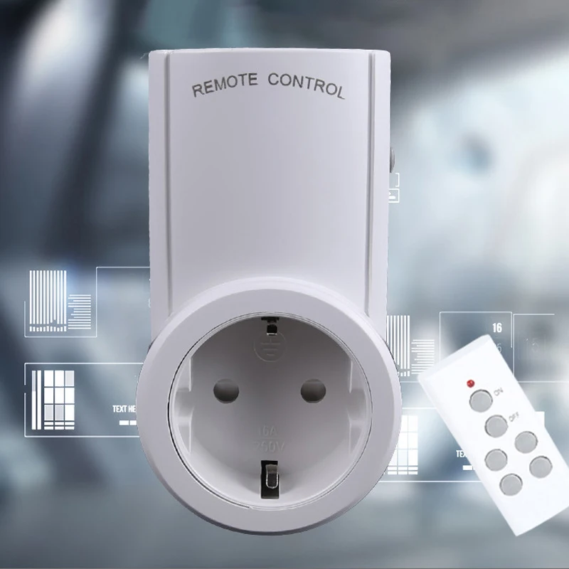 

1PC Wireless Remote Control Power Outlet Light Switch Socket 1 Remote EU Plug Connector Home Night Energy Saving Lights Socket