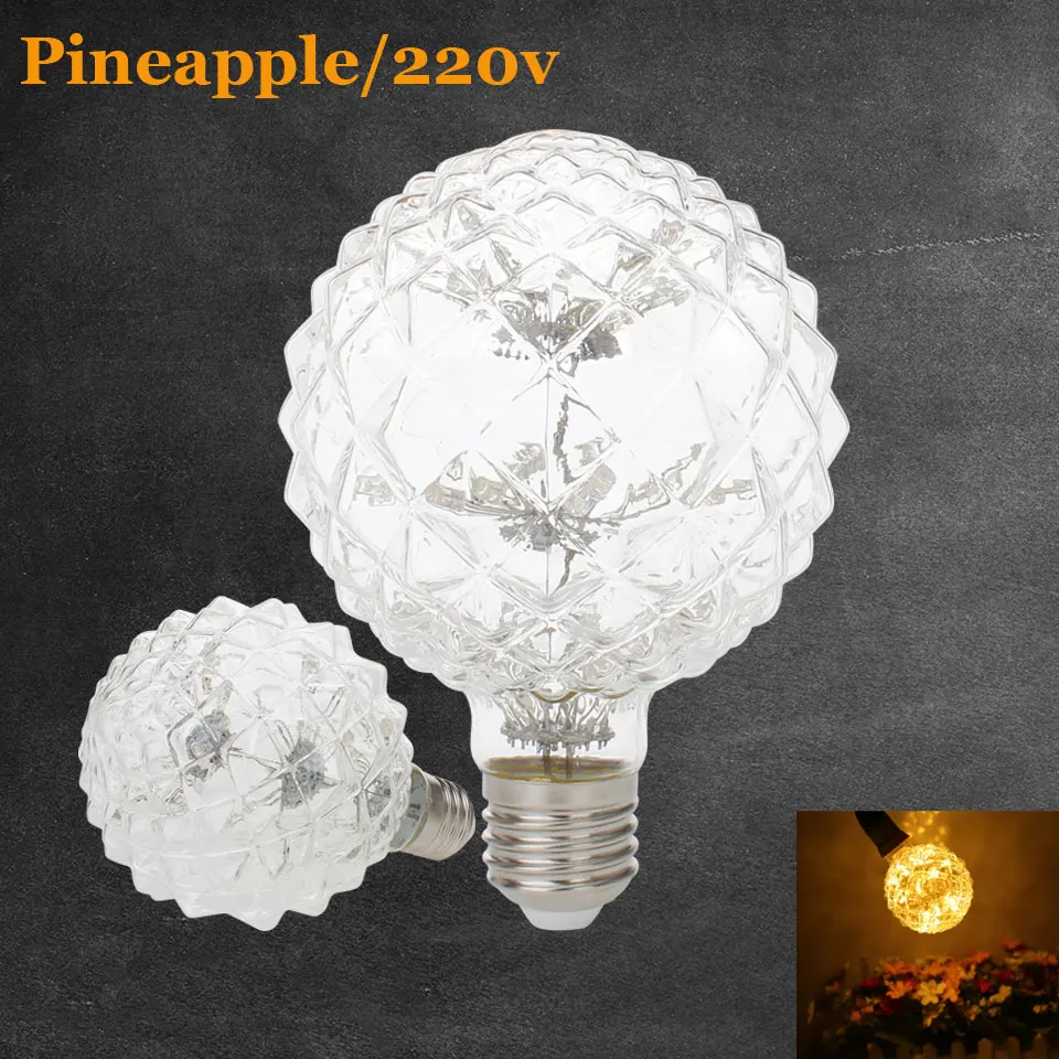 Led lamp e27 led bulb 3W Christmas Pineapple lights 220v 240V Filament Bulb Holiday Light Decor for Home Warm White Lamp 2700K | Освещение