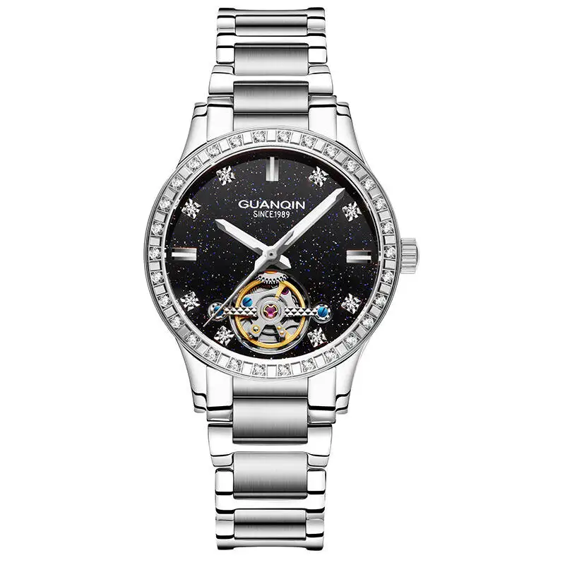 

GUANQIN GJ16102 watch women luxury brand Mechanical Automatic Hollow Waterproof Trend 2018 Fashion Diamond Diamond Watch