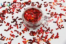 TCA300 laser holographic Red color Tie shape 5mm Size Glitter paillette spangles for Nail Art and